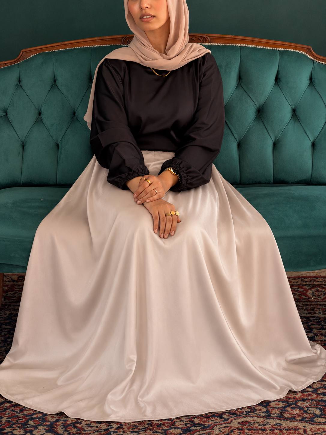 IZAR PLAIN SATIN SKIRT